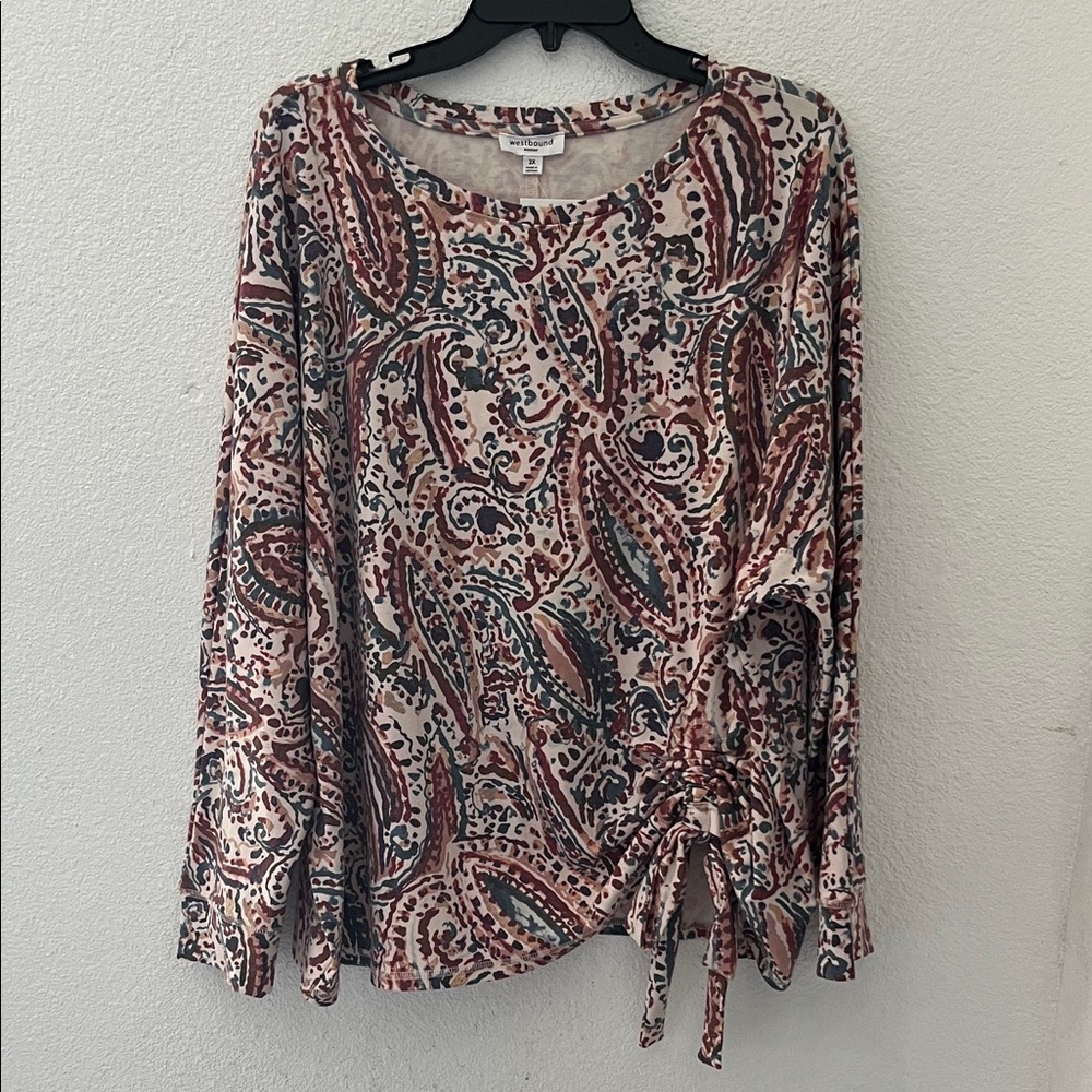 Westbound Multicolor Paisley Long Sleeve Top